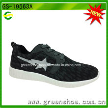 Hochwertige schwarze Fitness atmungsaktive Schuhe Männer Sportschuhe